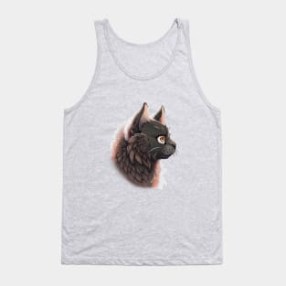 Black British Longhair Side Portrait Tank Top